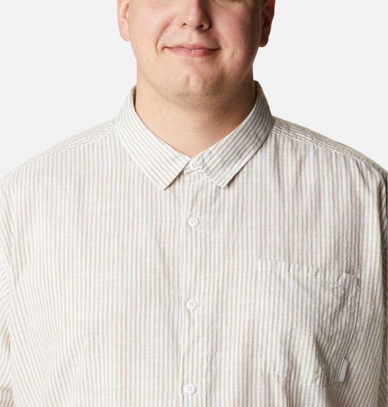 Men's Columbia Under Exposure Yarn-Dye Short Sleeve Shirts Stripe | Plus Size CA-G18L4